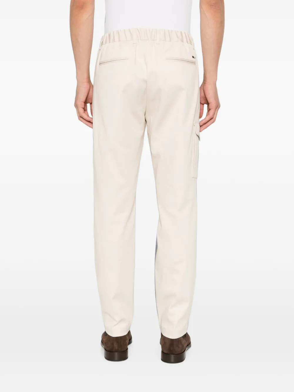 Herno Broek met trekkoordtaille en cargozak Beige