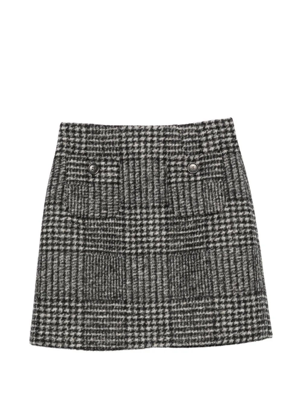 Nº21 check-pattern button-detail skirt - Grigio