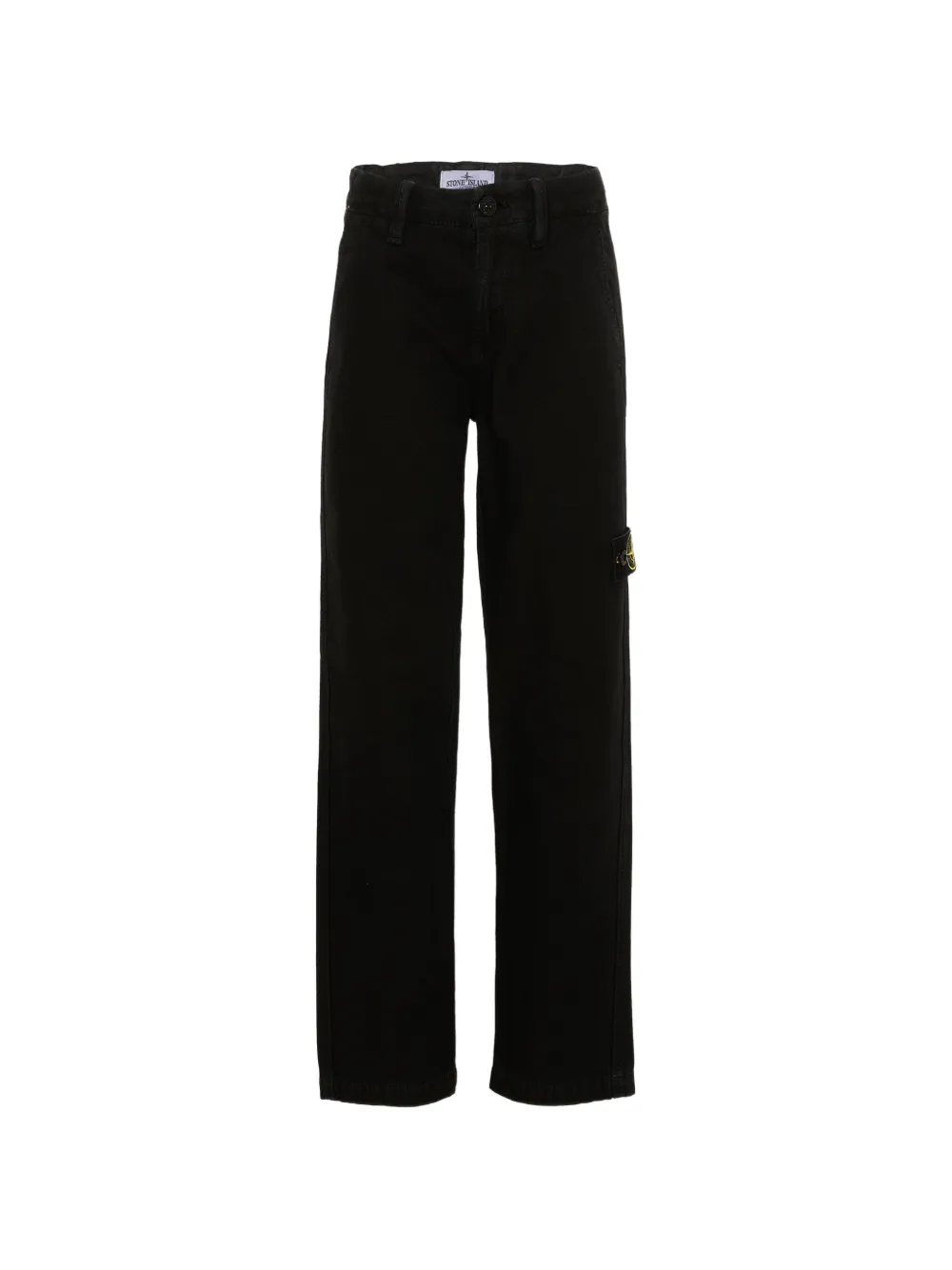 Stone Island Junior logo-patch straight-leg trousers - Nero