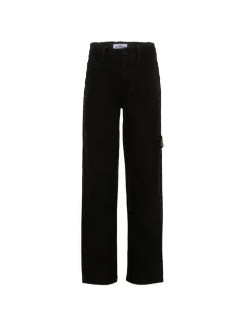 Stone Island Junior logo-patch straight-leg trousers