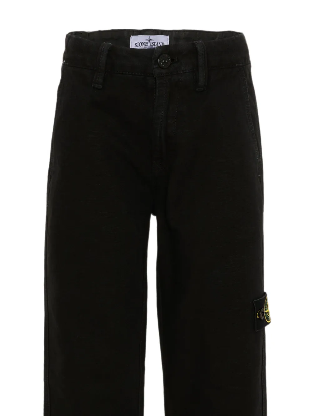 Stone Island Junior Broek met logopatch Zwart