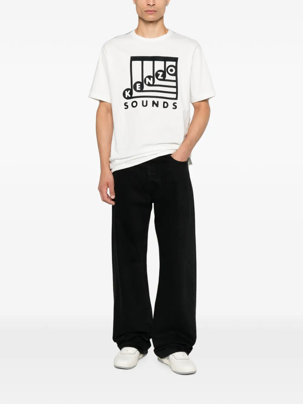 Kenzo Sounds T-shirt met borduurwerk Wit