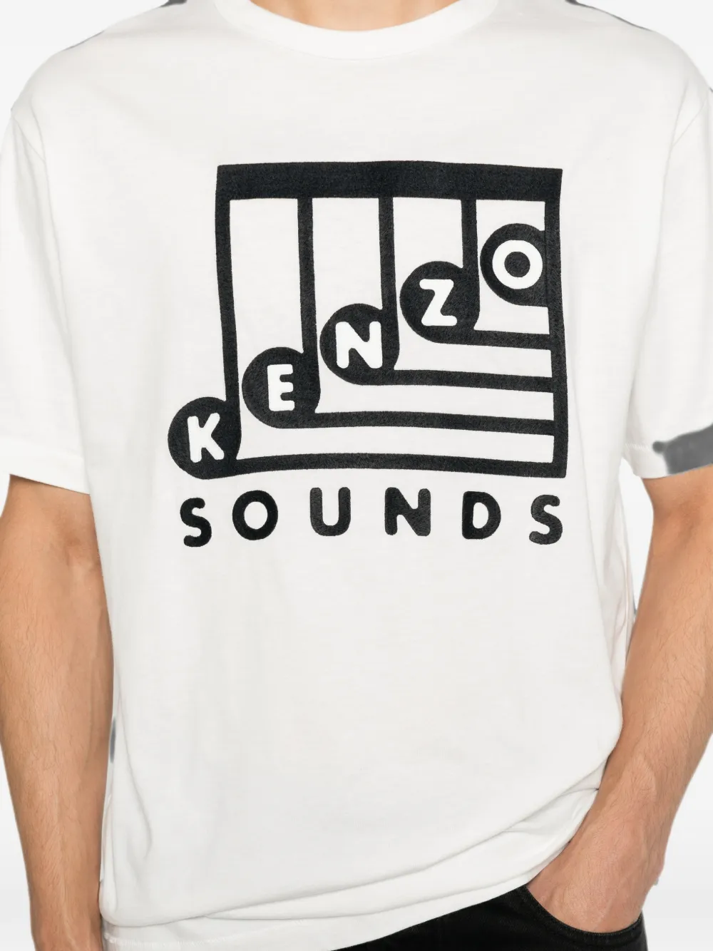 Kenzo Sounds T-shirt met borduurwerk Wit