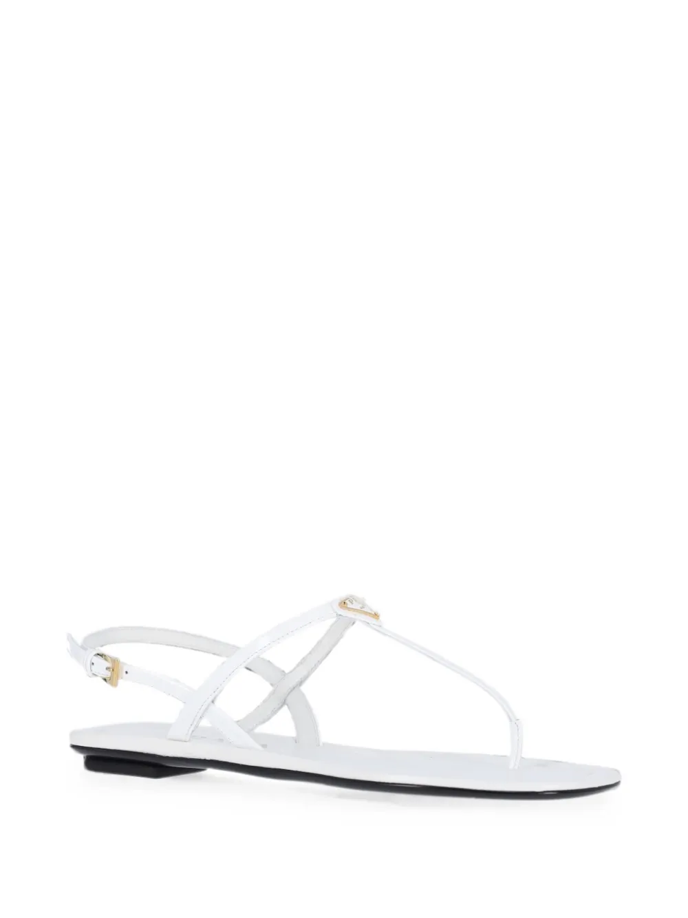 Prada logo-plaque leather sandals Wit