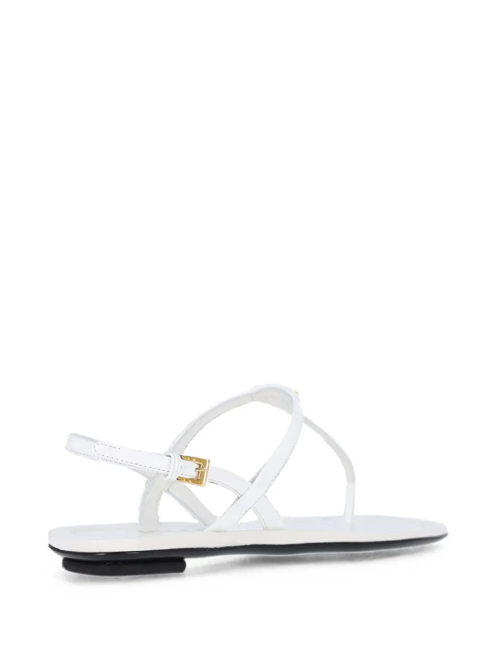 Prada logo-plaque leather sandals Wit