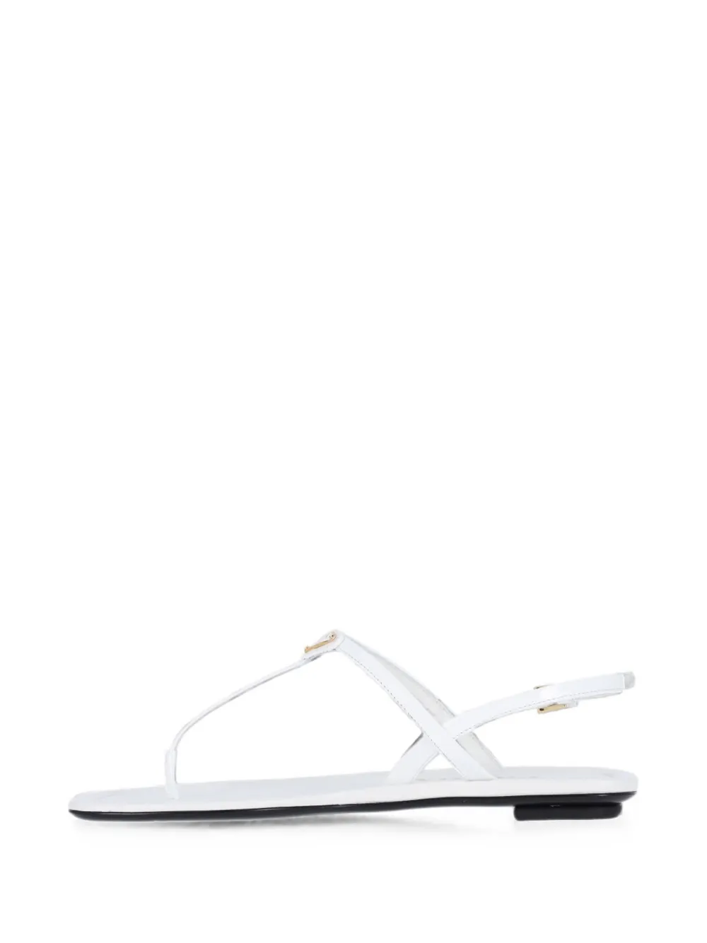 Prada logo-plaque leather sandals Wit