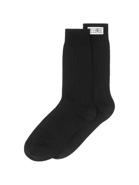 MM6 Maison Margiela calcetines de canalé con parche del logo