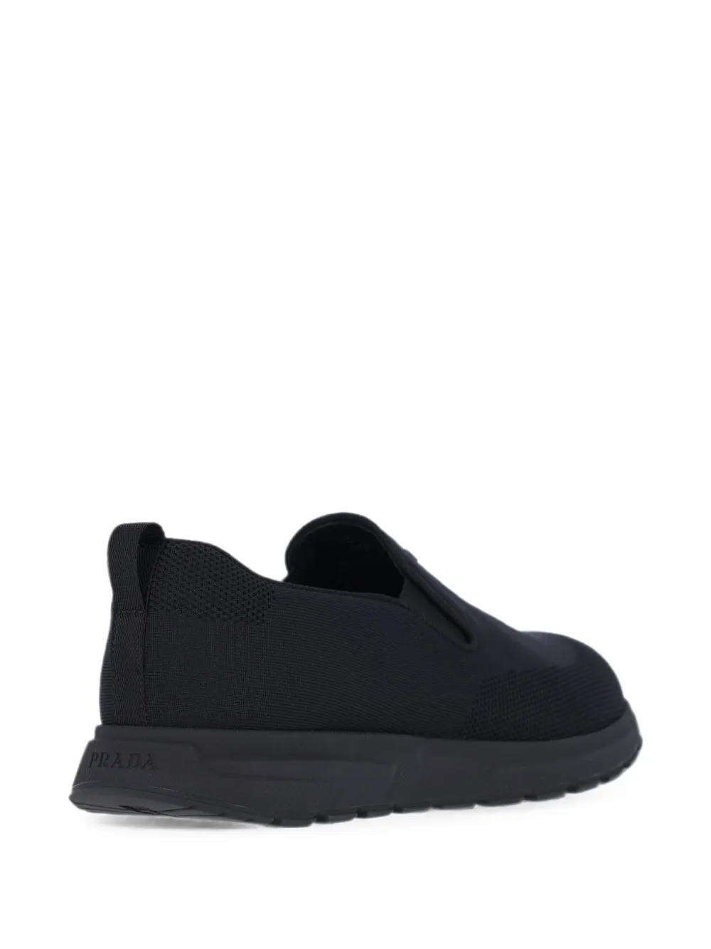 Prada logo-embossed slip-on sneakers Zwart