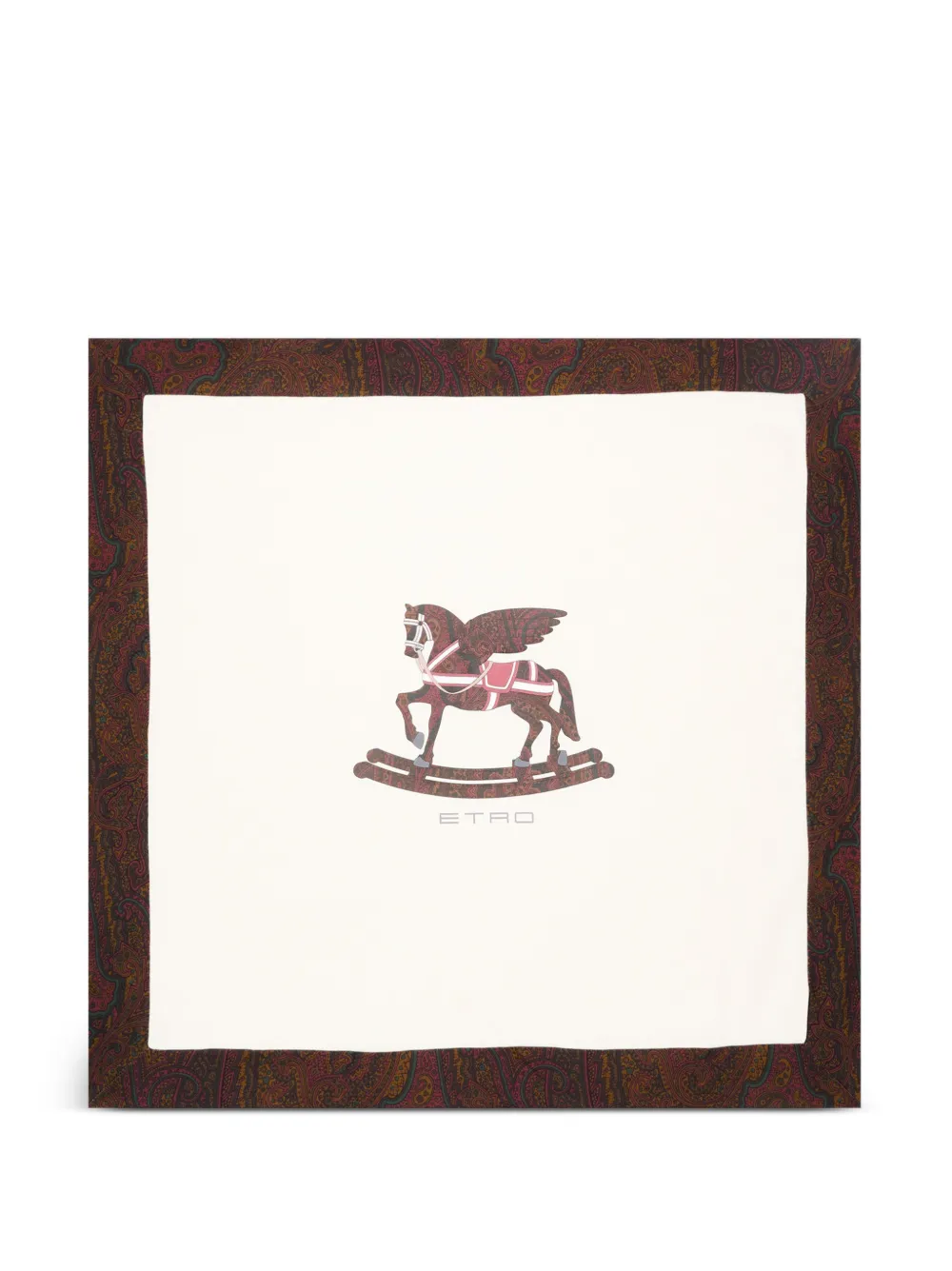 ETRO KIDS Pegasus-print Paisley-border blanket - Toni neutri
