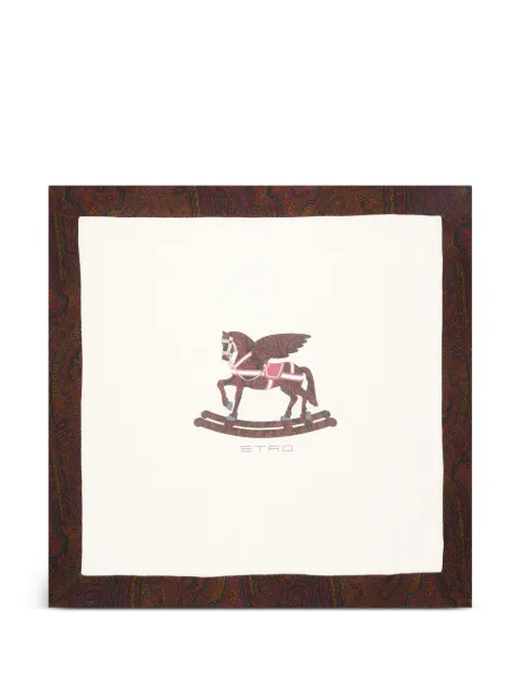 ETRO KIDS Pegasus-print Paisley-border blanket