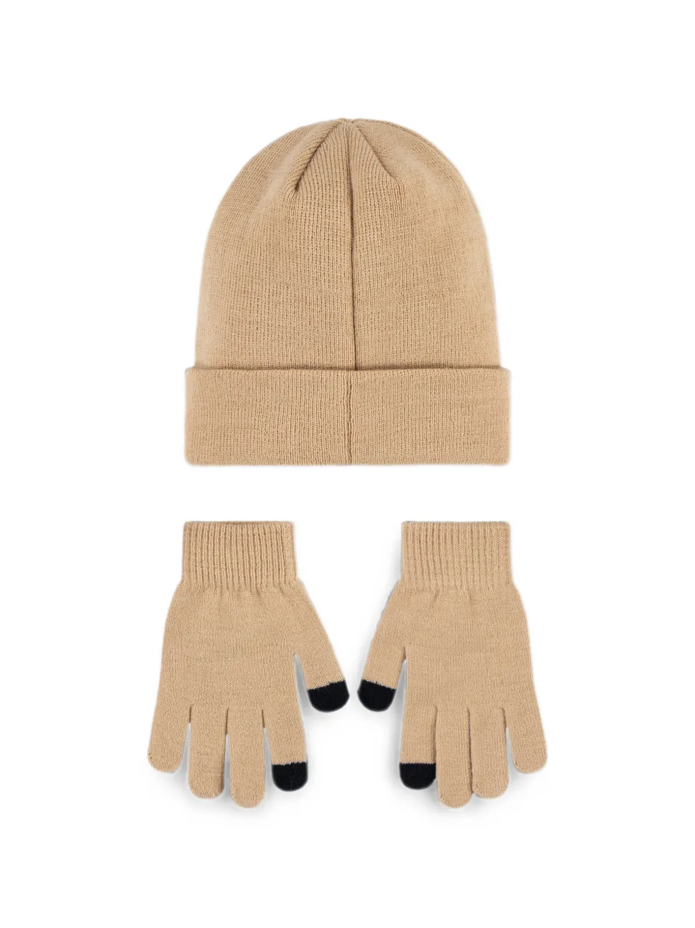 Jordan Kids Handschoenen en muts met geborduurd logo Beige