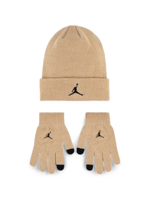 Jordan Kids logo-embroidered gloves and hat set
