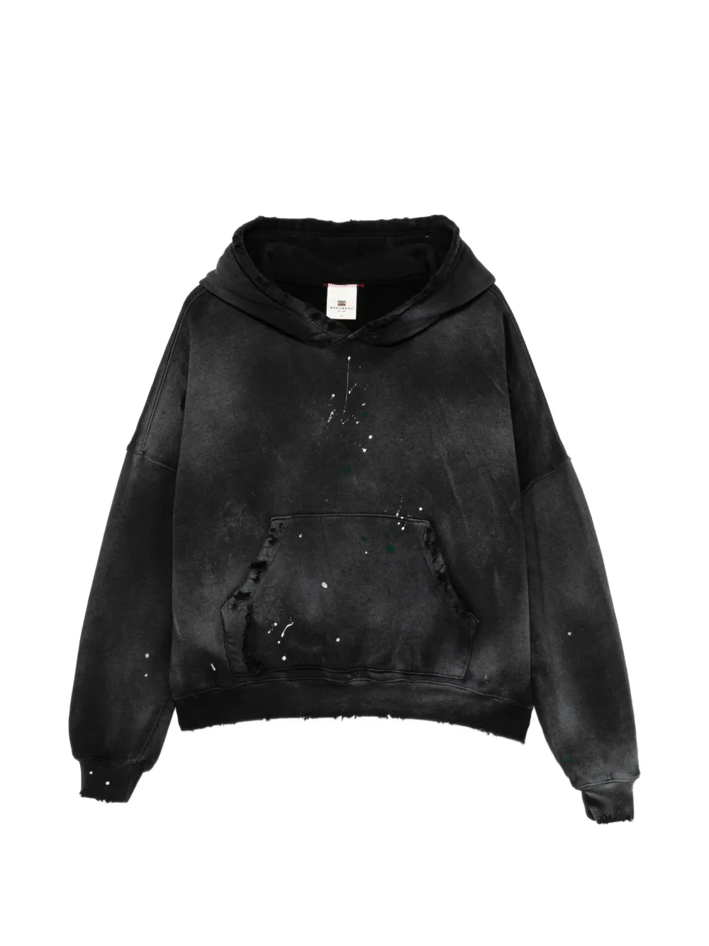 MOOJI MOOJI paint-splatter distressed hoodie