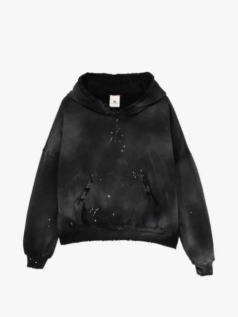 MOOJI MOOJI  paint-splatter distressed hoodie
