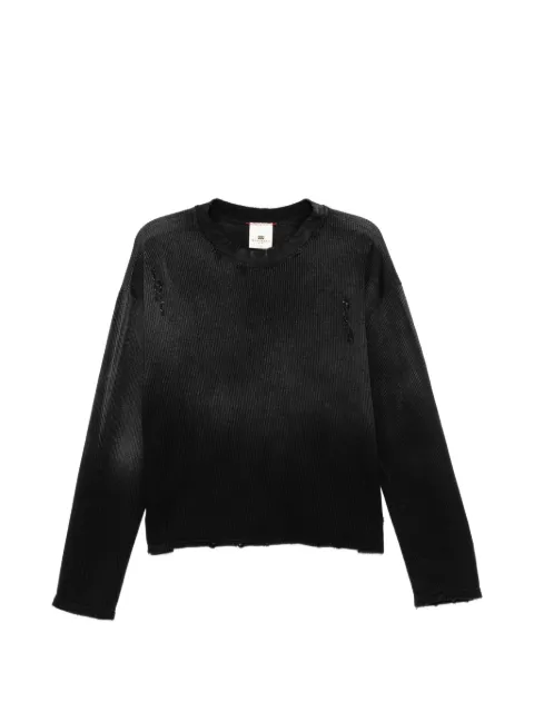 MOOJI MOOJI waffle-knit distressed sweater