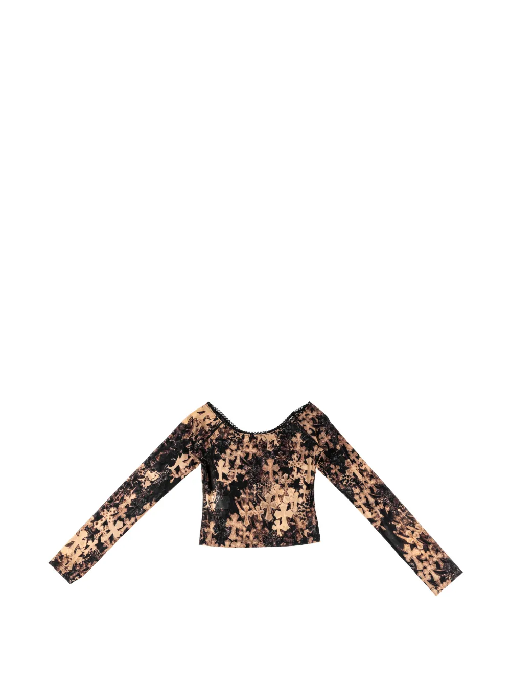Chrome Hearts cross-print mesh top - Schwarz