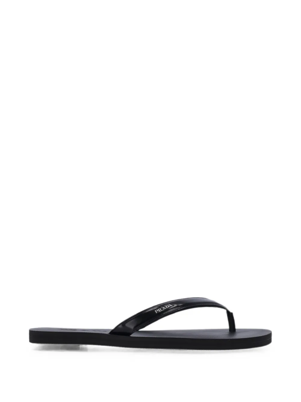 Prada logo-print leather sandals - Schwarz