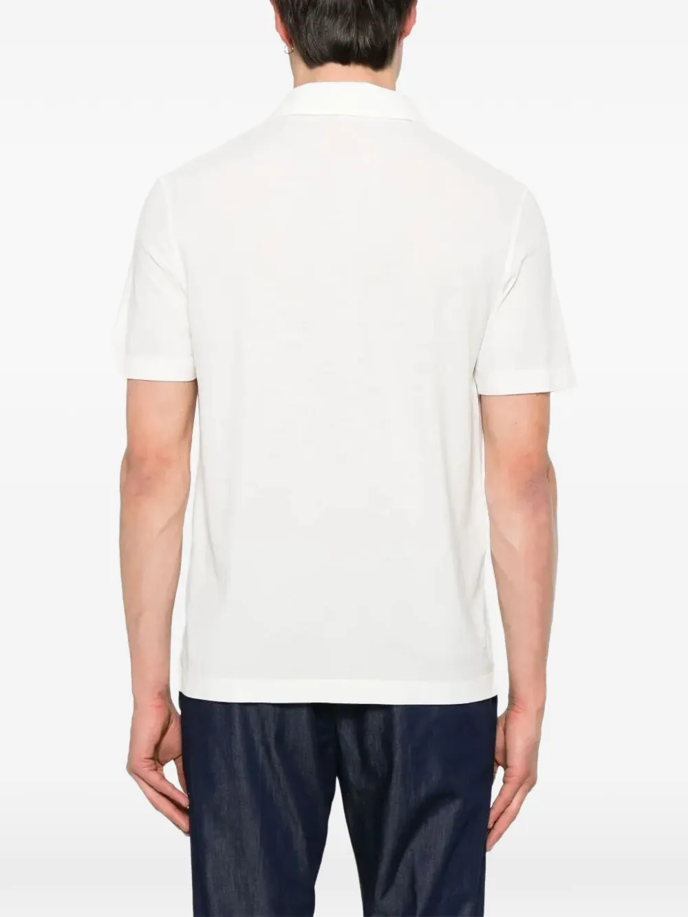 Drumohr Poloshirt met knoopsluiting Wit