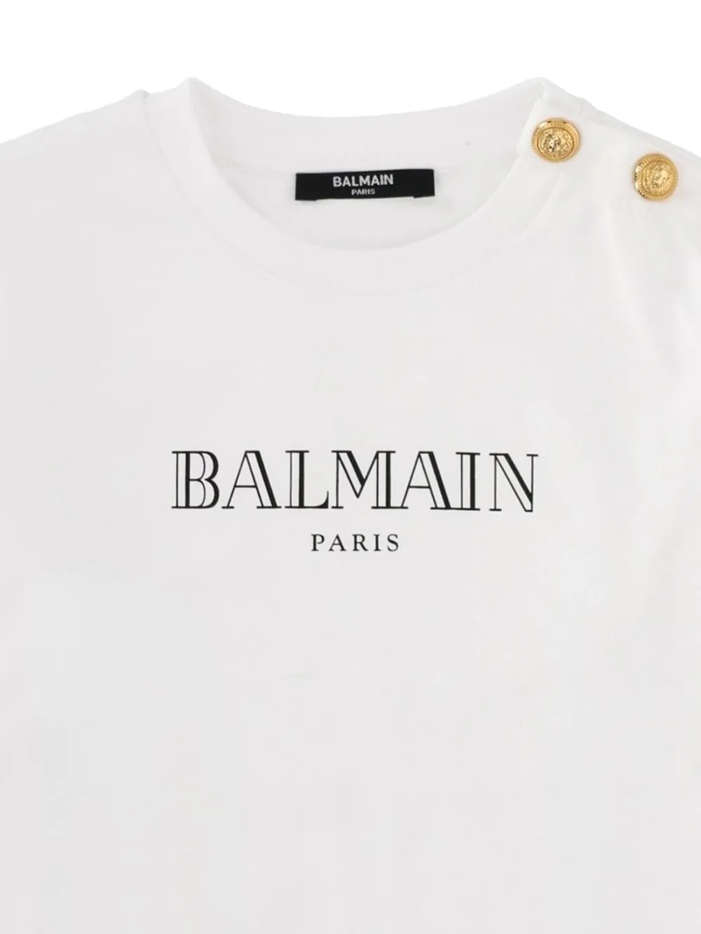 Balmain Kids T-shirt met logoprint en knoopdetail Wit