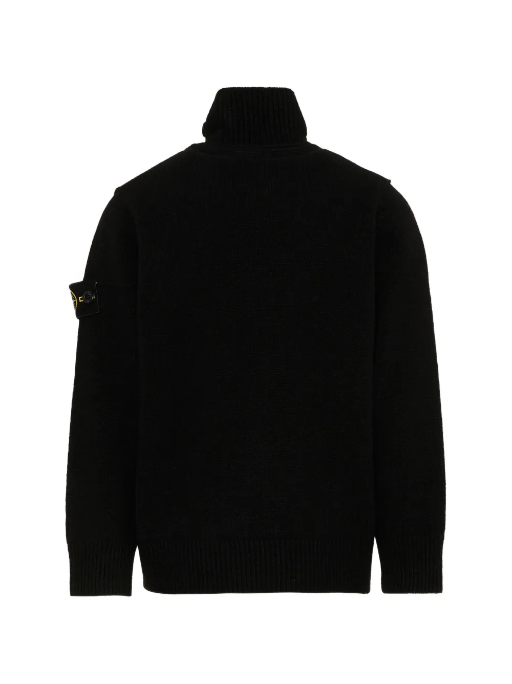 Stone Island Junior Vest met logo-patch en trechterhals Zwart
