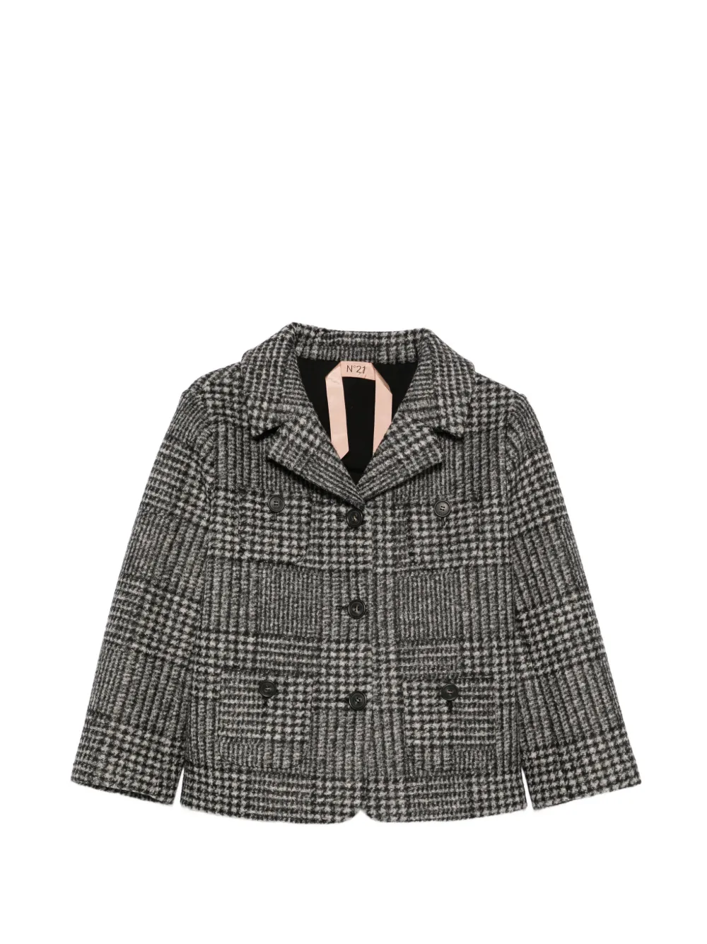 Nº21 check-pattern notched-lapels jacket - Grigio