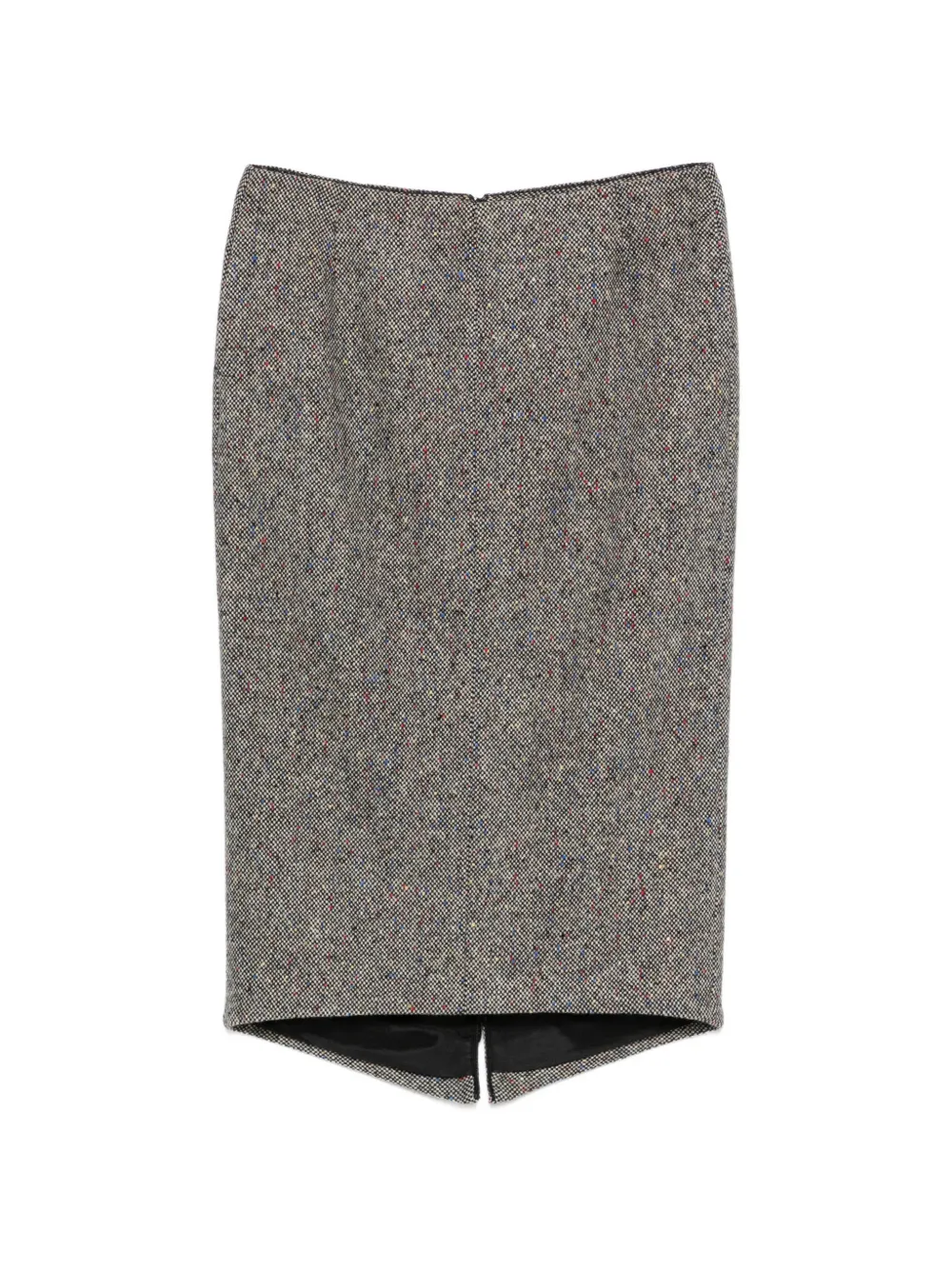Nº21 herringbone-pattern side-slit skirt