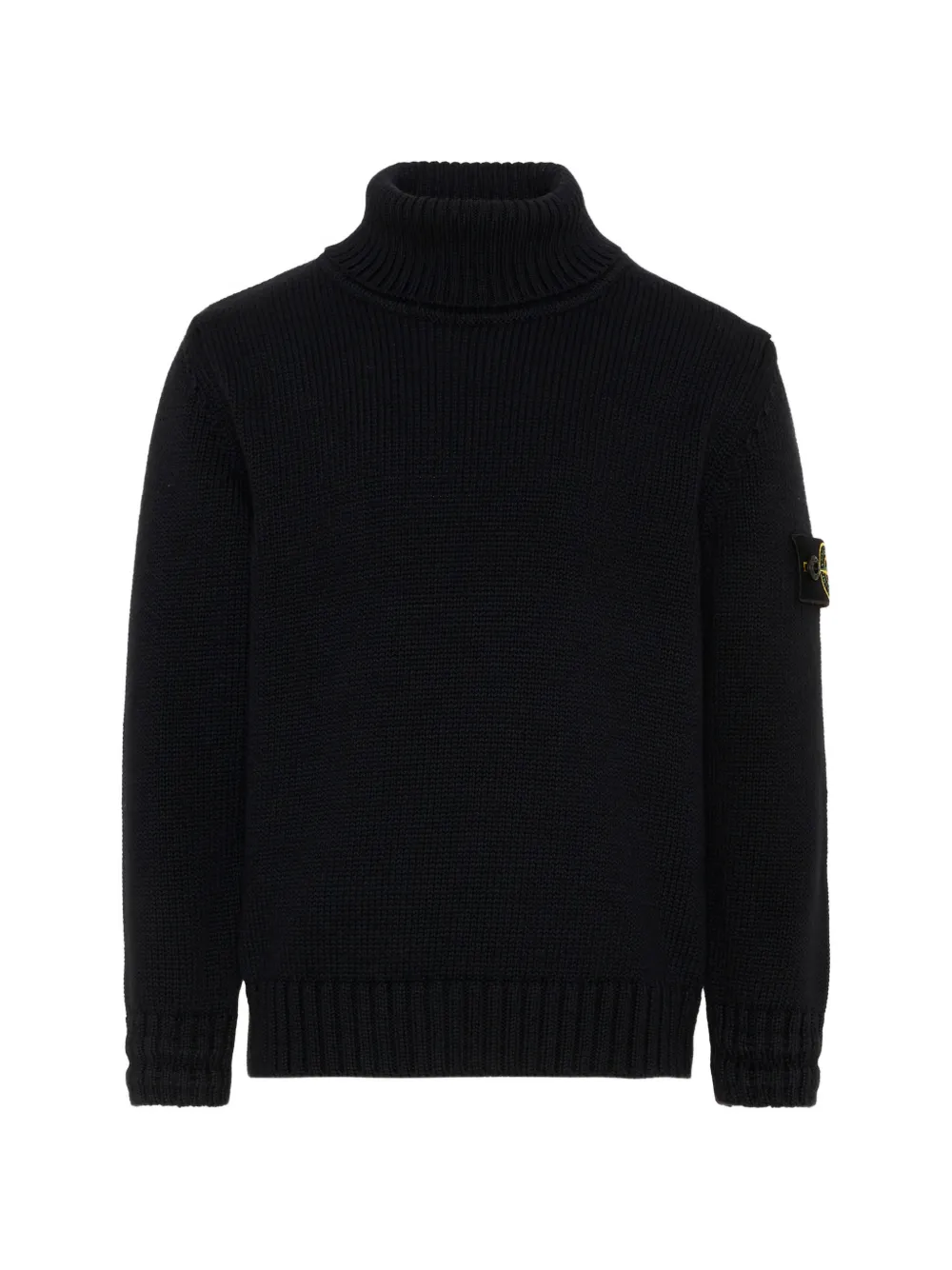 Stone Island Junior logo-patch roll-neck sweater - Nero