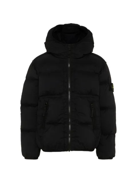Stone Island Junior padded zip-up hooded jacket