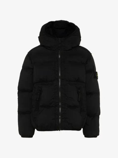 Stone Island Junior doudoune zippée à capuche