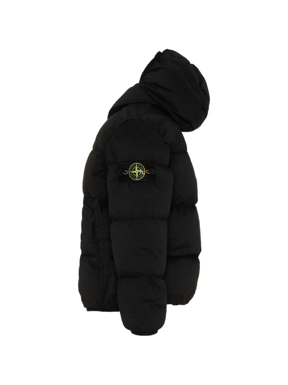 Stone Island Junior Gewatteerd jack met logopatch Zwart