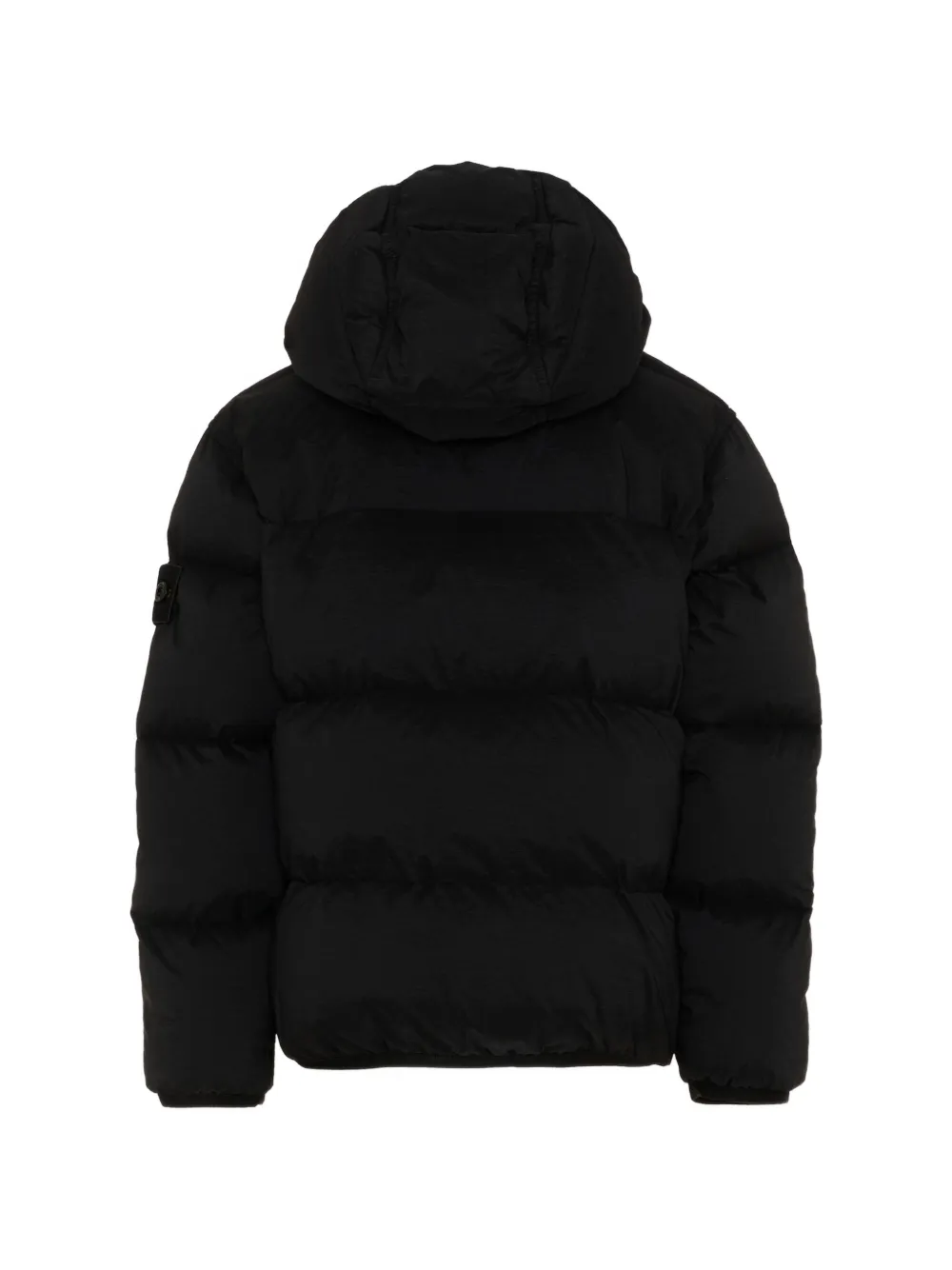 Stone Island Junior Gewatteerd jack met logopatch Zwart