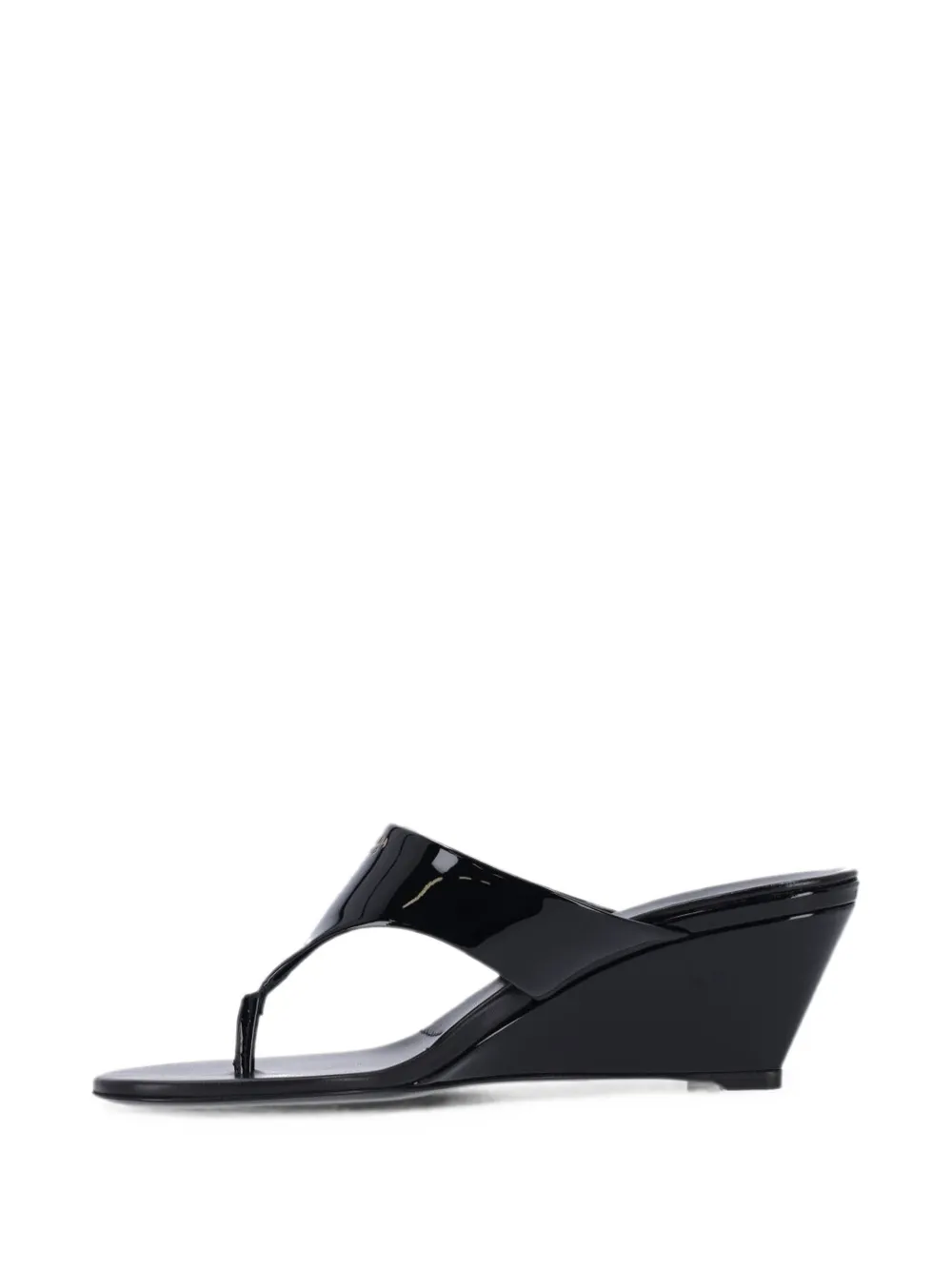 Prada logo-print wedge sandals Zwart