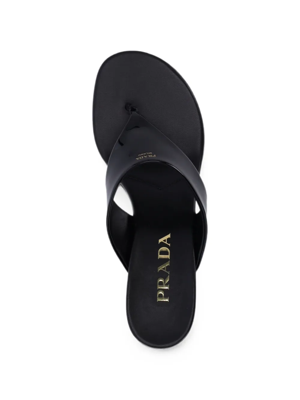 Prada logo-print wedge sandals Zwart