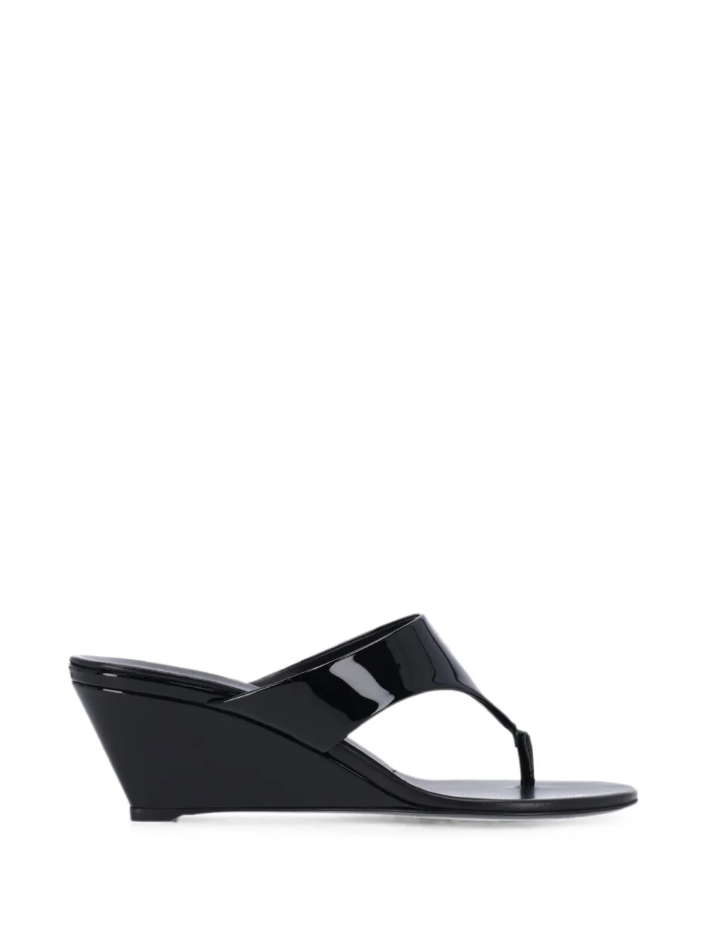 Prada logo-print wedge sandals - Nero