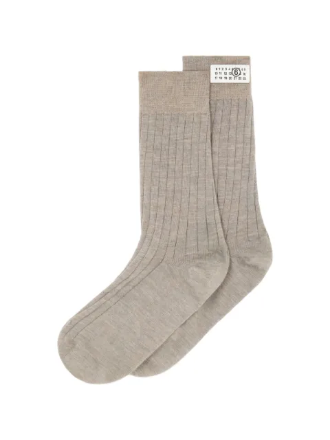 MM6 Maison Margiela calcetines tejidos de canalé con parche del logo