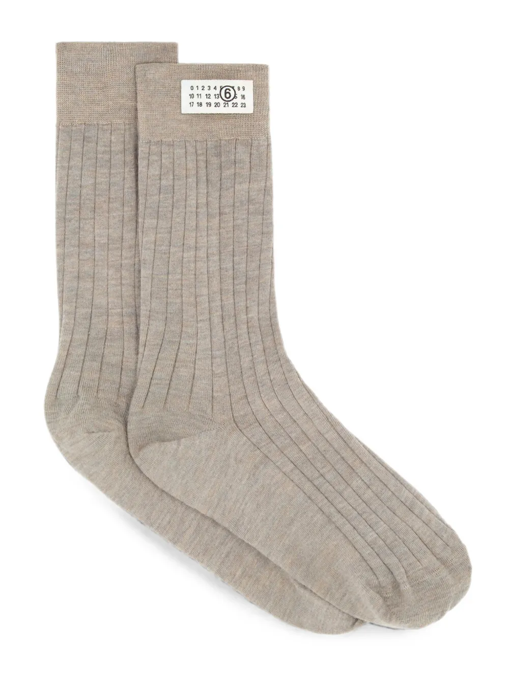 MM6 Maison Margiela Sokken met logopatch Beige