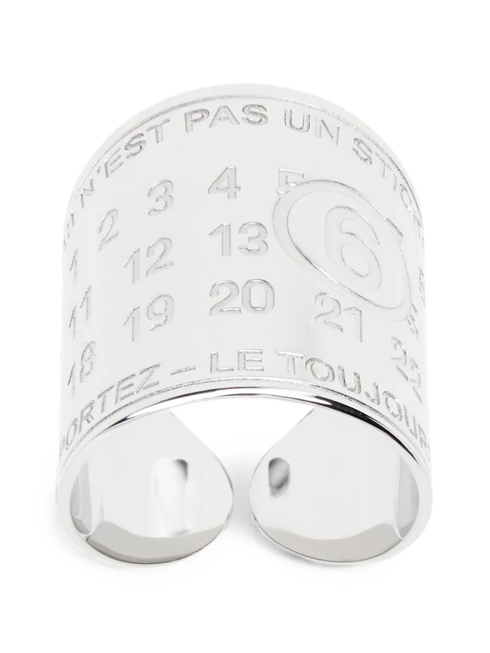 MM6 Maison Margiela numeric-logo cuff bracelet - Silber