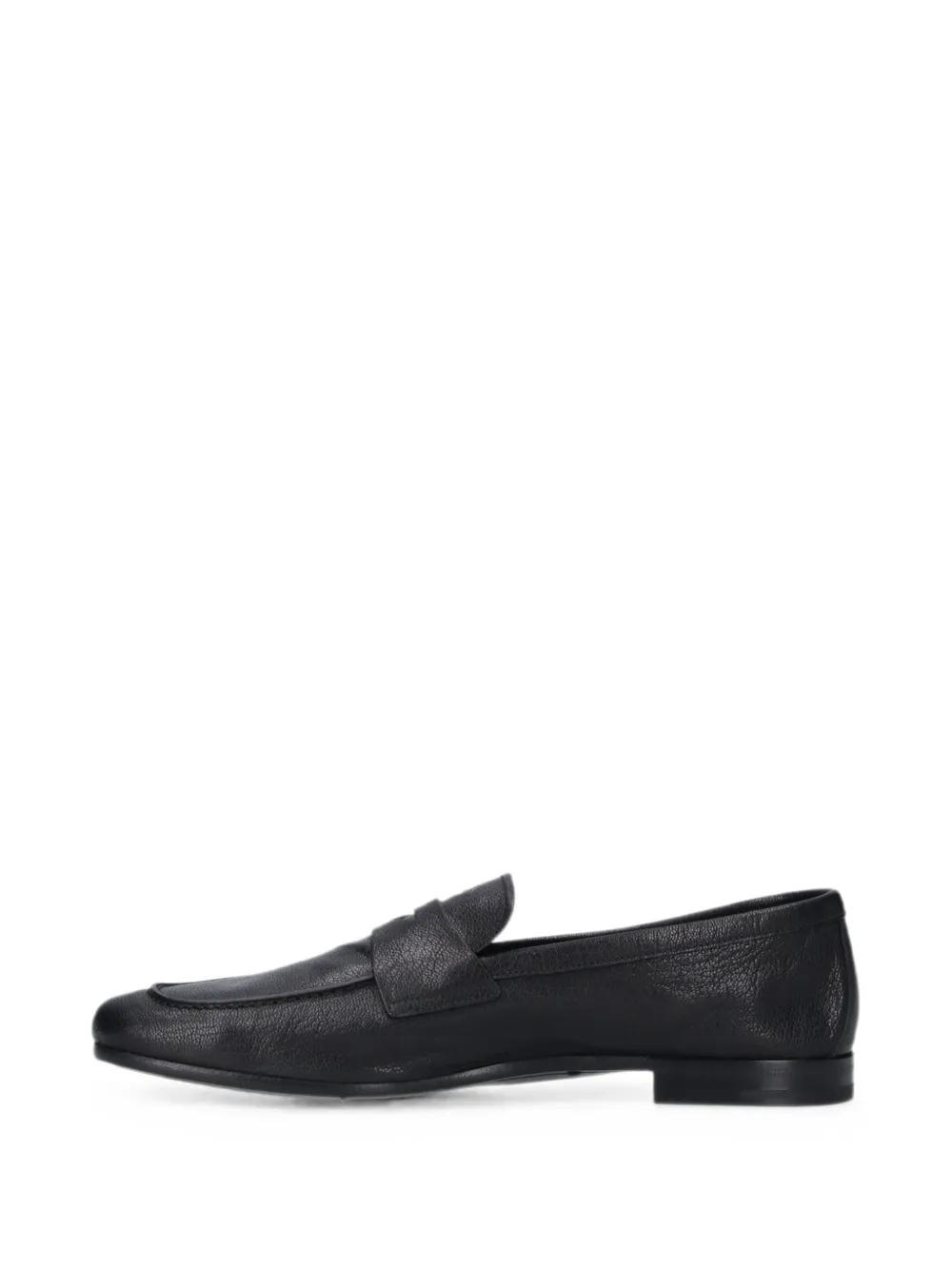Prada logo-print leather loafers Zwart