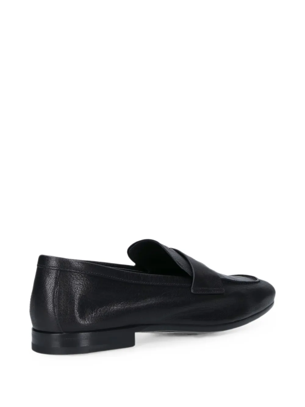 Prada logo-print leather loafers Zwart