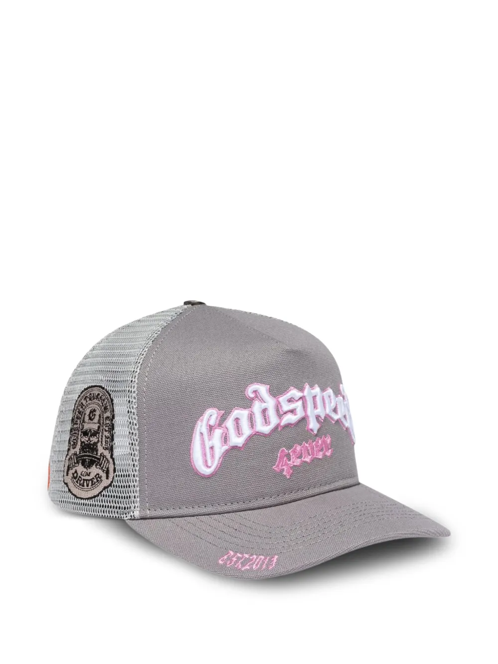 GODSPEED Forever embroidered-logo mesh-panels hat - Grigio