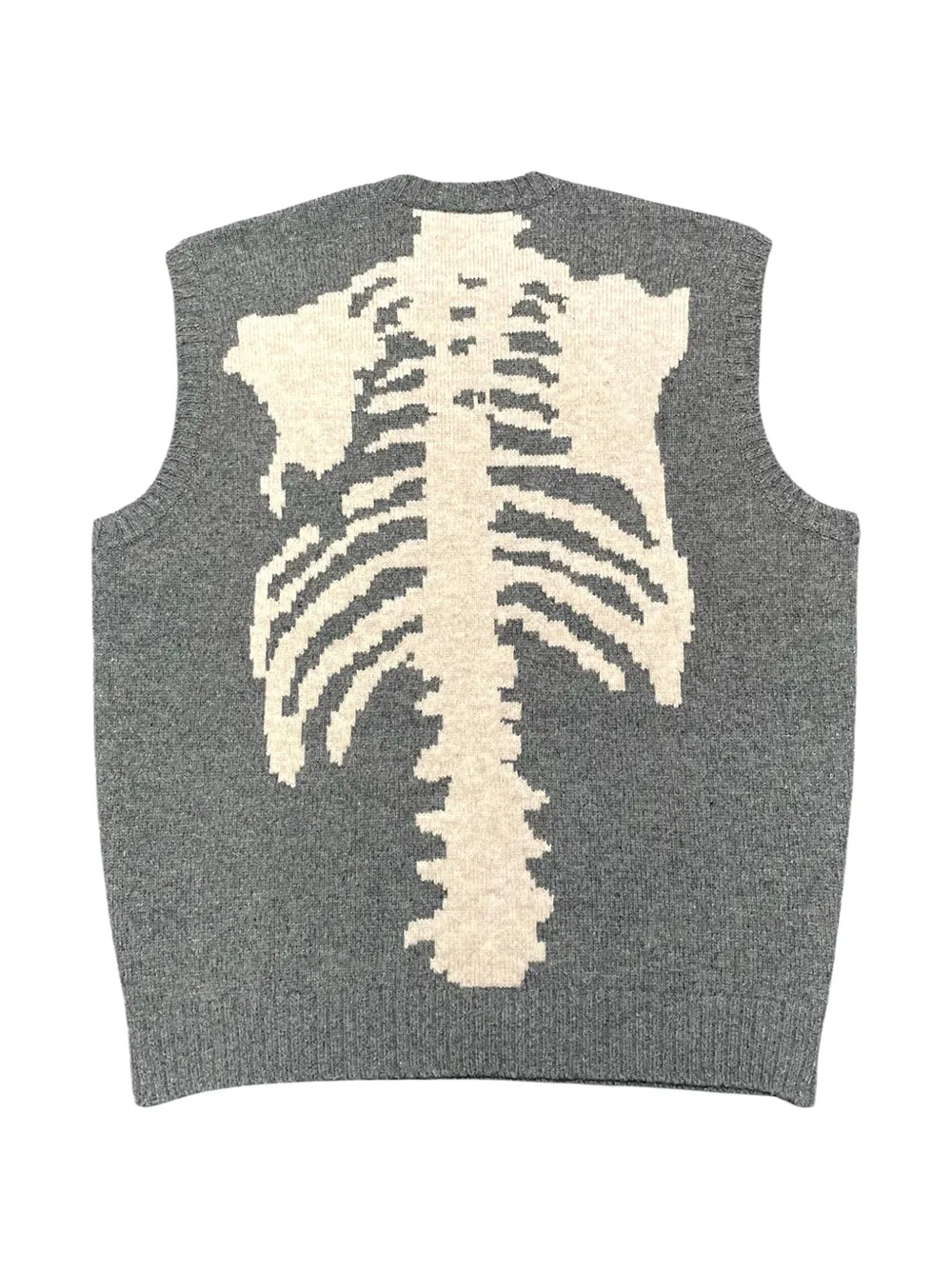 KAPITAL Gebreide top met bot-intarsia Grijs