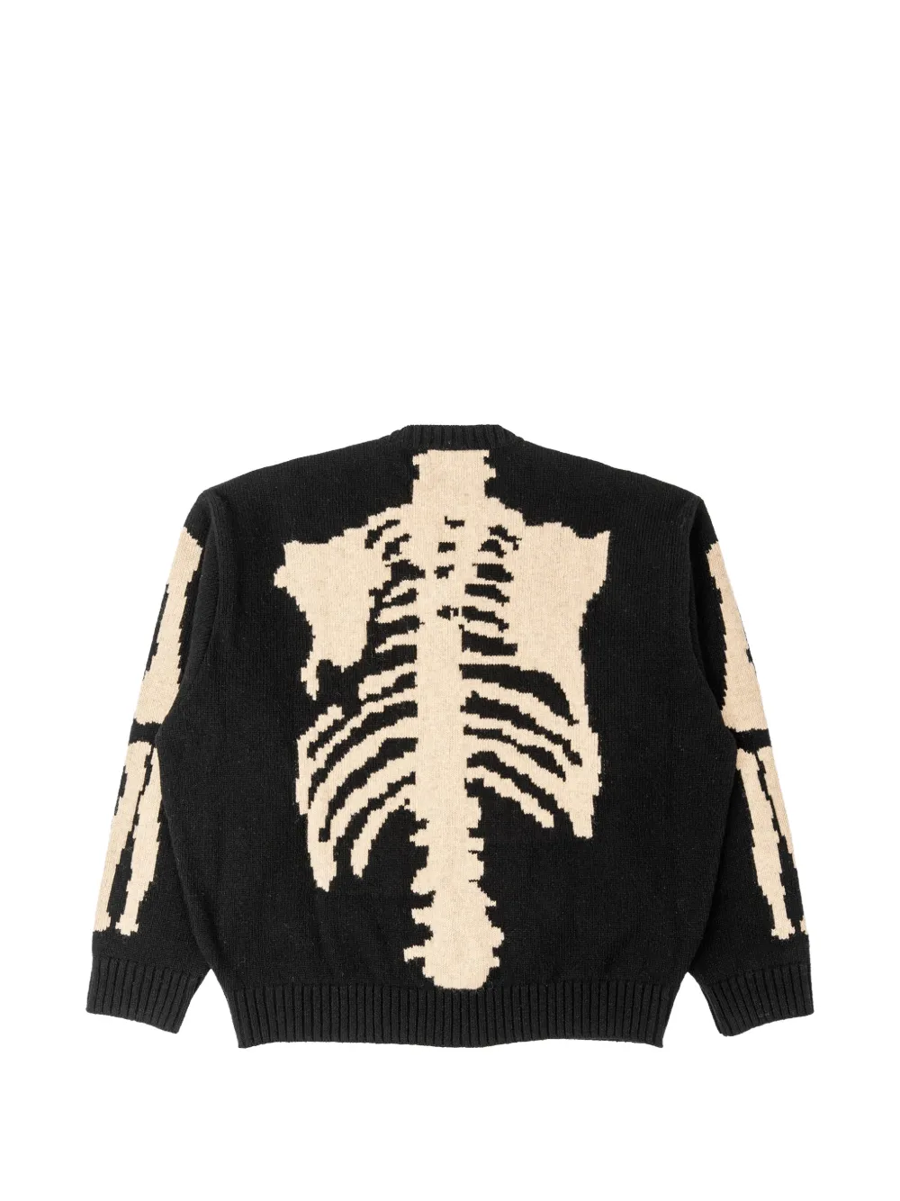 KAPITAL Gebreide trui met bot-intarsia Zwart
