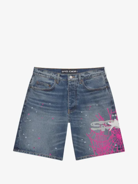 SP5DER Heavy Web denim shorts