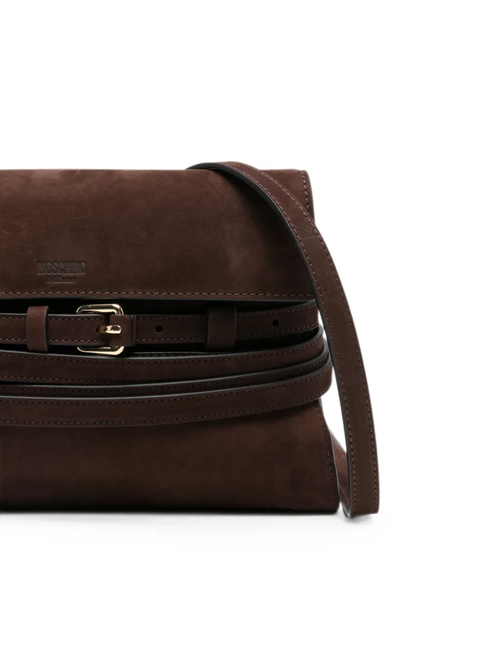Moschino Clutch met gesp Bruin