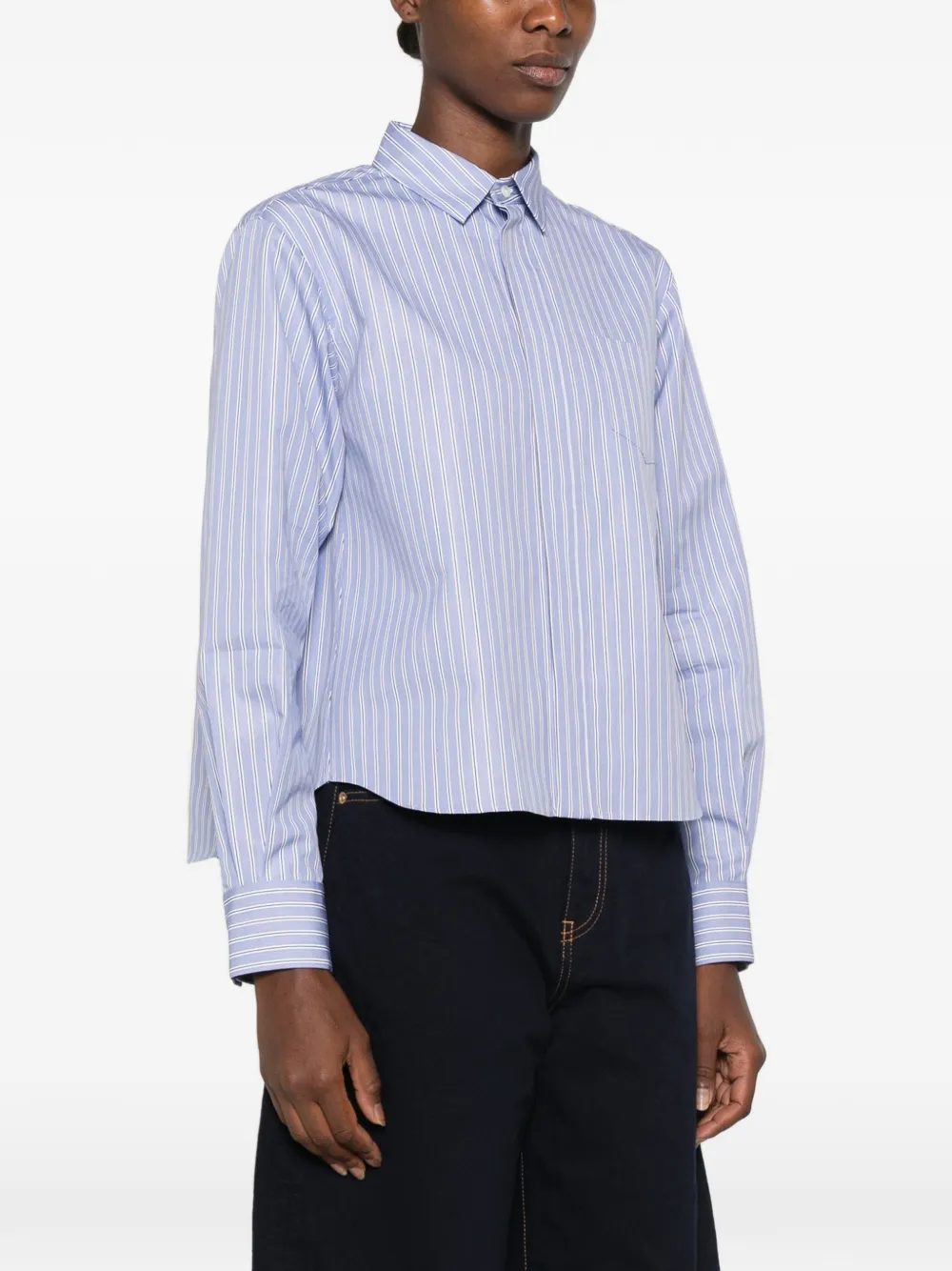 sacai striped shirt Blauw