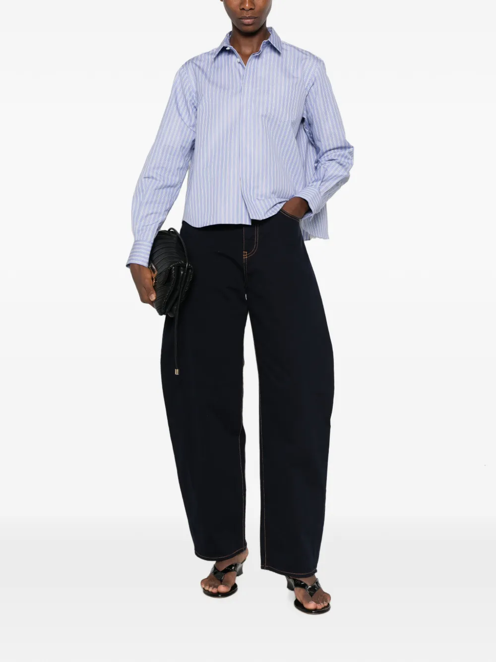 sacai striped shirt Blauw