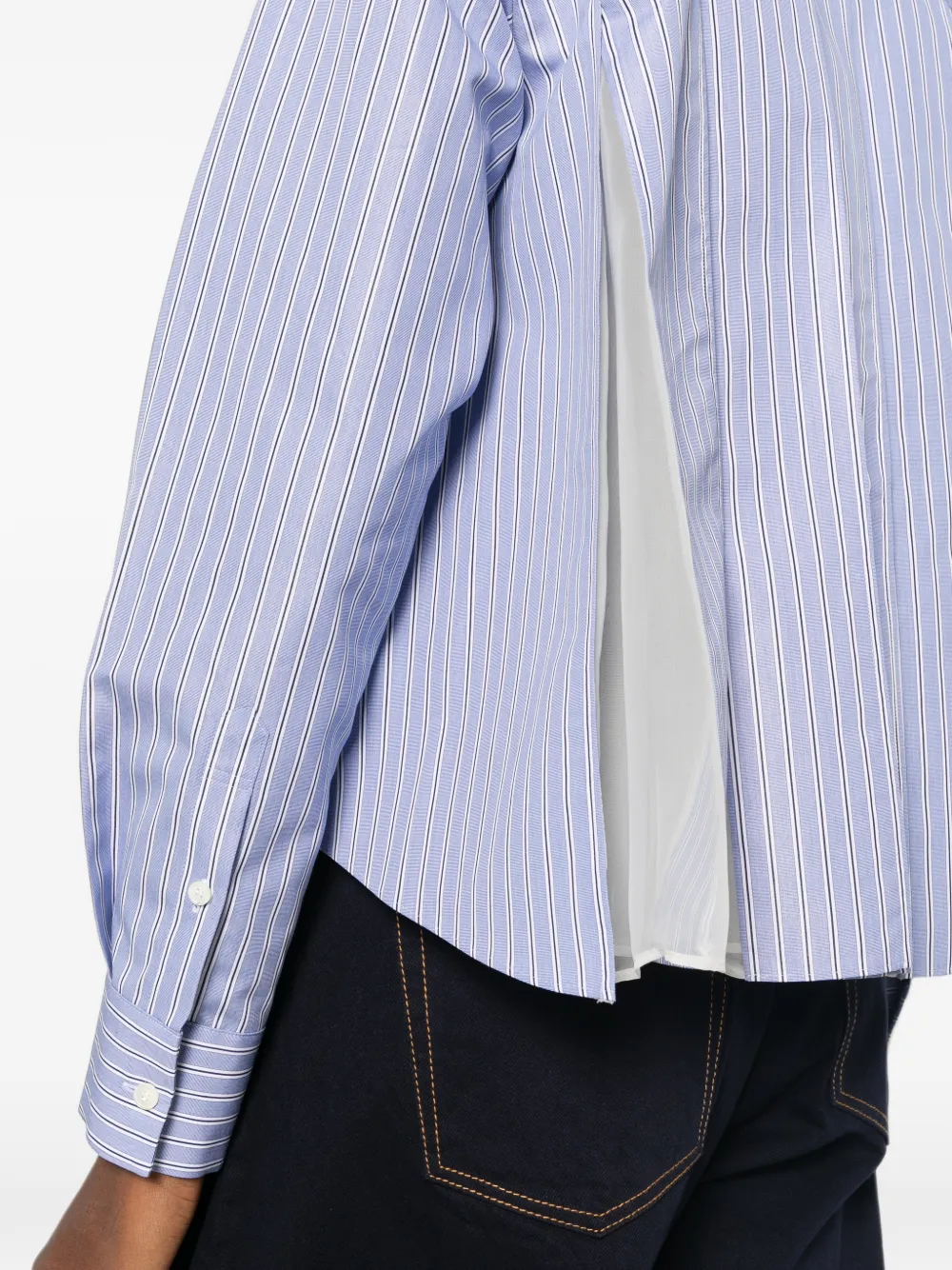 sacai striped shirt Blauw