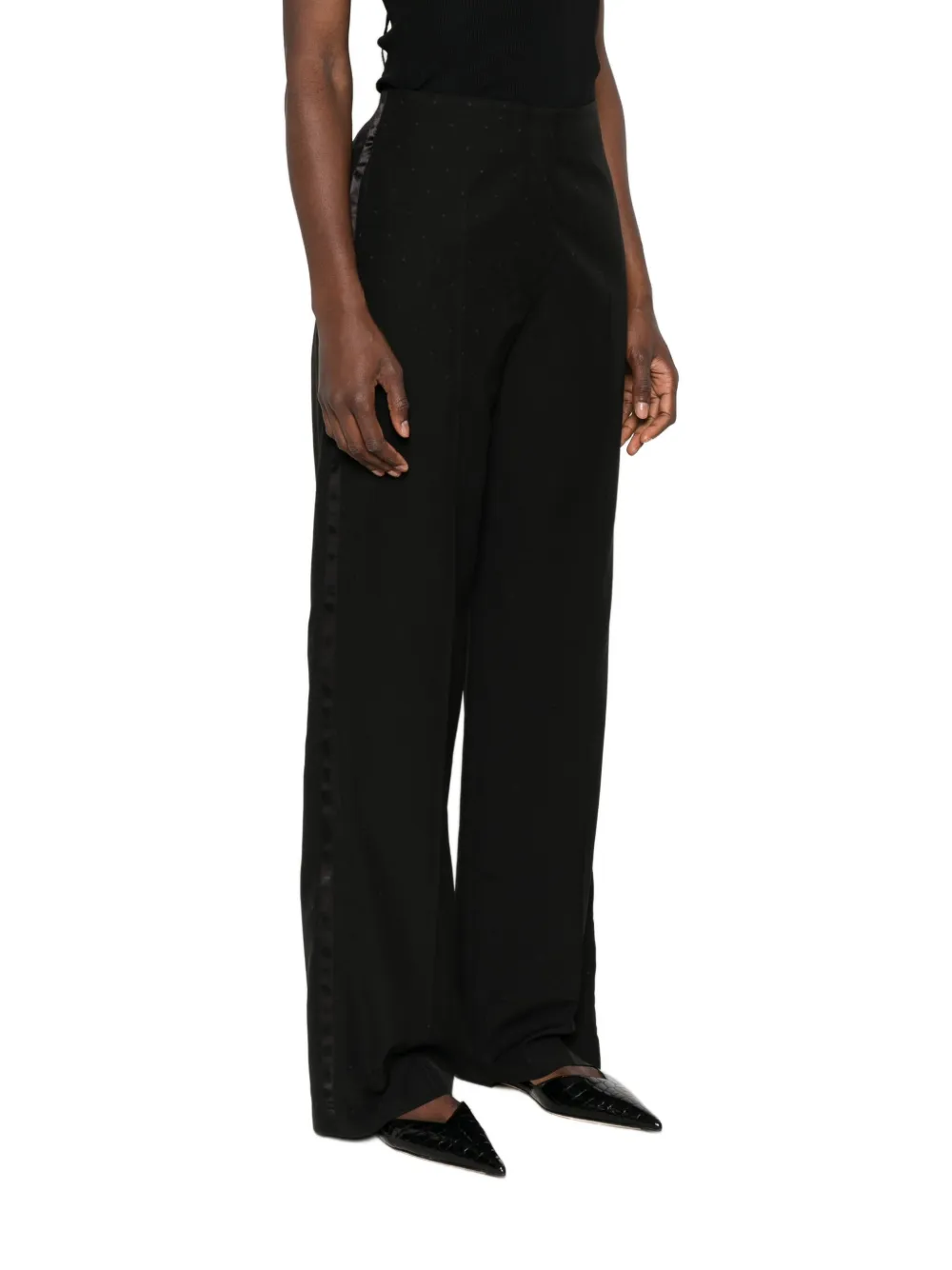 Forte Pantalon met satijnen afwerking Zwart