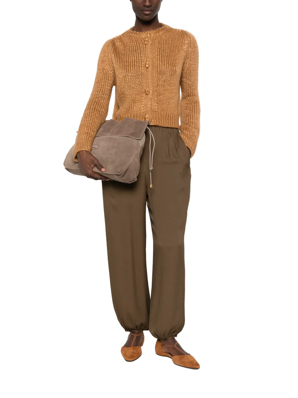 Forte Grofgebreid vest Bruin