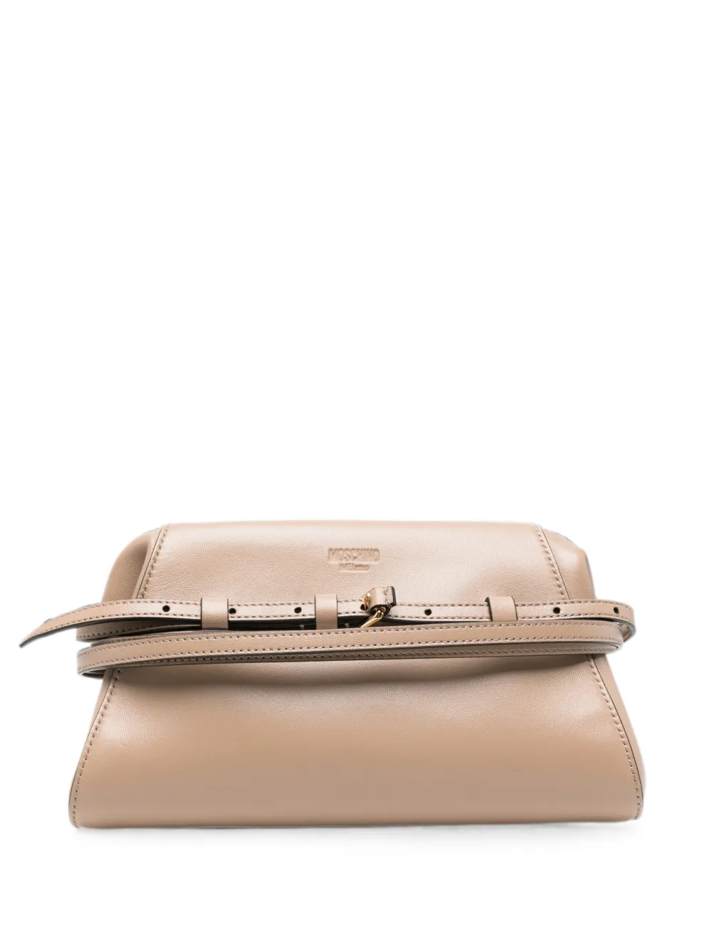 Moschino buckle-detail clutch bag - Toni neutri